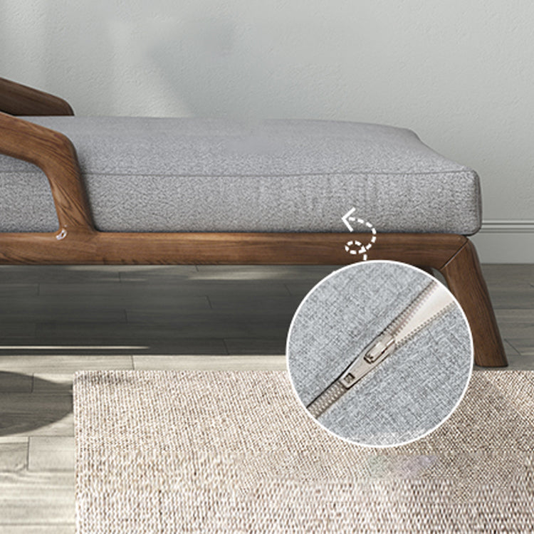 Scandinavian Upholstered Chaise Lounge Couch Two Arms Chaise in Grey