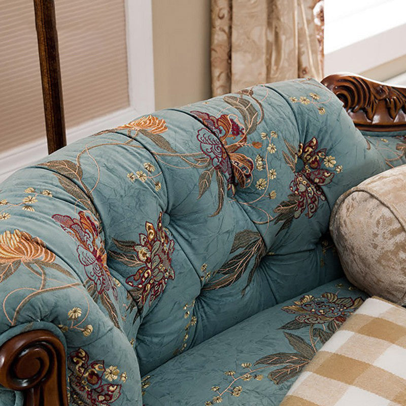 Upholstered Chaise Lounge Couch One Armed Lounge Solid Wood Chair Clearhalo 'Chairs & Seating' 'Chaise Lounge' 'chaise_lounge' 'furn' 'furn_chaise_lounge' 'Furniture' 'Living Room Furniture' 7606727