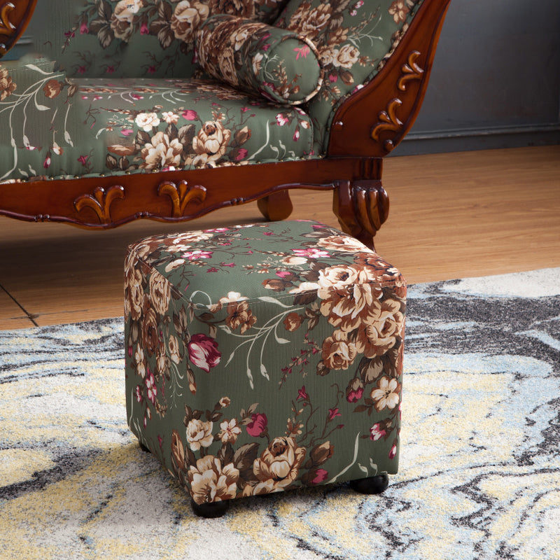 French Country Upholstered Chaise Lounge Couch One Armed Lounge Chair in Solid Wood Ottoman Horizontal Clearhalo 'Chairs & Seating' 'Chaise Lounge' 'chaise_lounge' 'furn' 'furn_chaise_lounge' 'Furniture' 'Living Room Furniture' 7606770