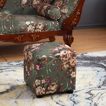 French Country Upholstered Chaise Lounge Couch One Armed Lounge Chair in Solid Wood Ottoman Horizontal Clearhalo 'Chairs & Seating' 'Chaise Lounge' 'chaise_lounge' 'furn' 'furn_chaise_lounge' 'Furniture' 'Living Room Furniture' 7606770
