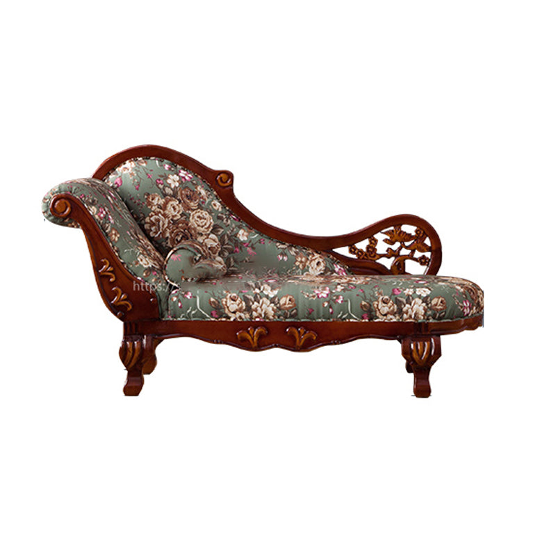 French Country Upholstered Chaise Lounge Couch One Armed Lounge Chair in Solid Wood Clearhalo 'Chairs & Seating' 'Chaise Lounge' 'chaise_lounge' 'furn' 'furn_chaise_lounge' 'Furniture' 'Living Room Furniture' 7606771