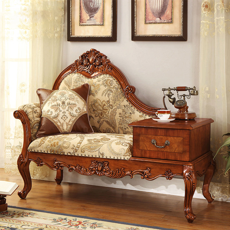 French Country Nailhead Trim Chaise Lounge Couch Einarmiger Lounge Chair