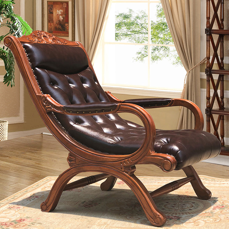French Country Nailhead Trim Chaise Lounge Couch Einarmiger Lounge Chair