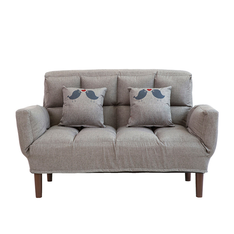 Contemporary Upholstered Chaise Lounge Recessed Arms Chaise Lounge 51"L x 26"W x 32"H Grey Clearhalo 'Chairs & Seating' 'Chaise Lounge' 'chaise_lounge' 'furn' 'furn_chaise_lounge' 'Furniture' 'Living Room Furniture' 7606803