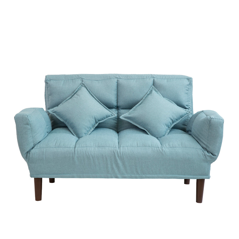 Contemporary Upholstered Chaise Lounge Recessed Arms Chaise Lounge 51"L x 26"W x 32"H Light Blue Clearhalo 'Chairs & Seating' 'Chaise Lounge' 'chaise_lounge' 'furn' 'furn_chaise_lounge' 'Furniture' 'Living Room Furniture' 7606807
