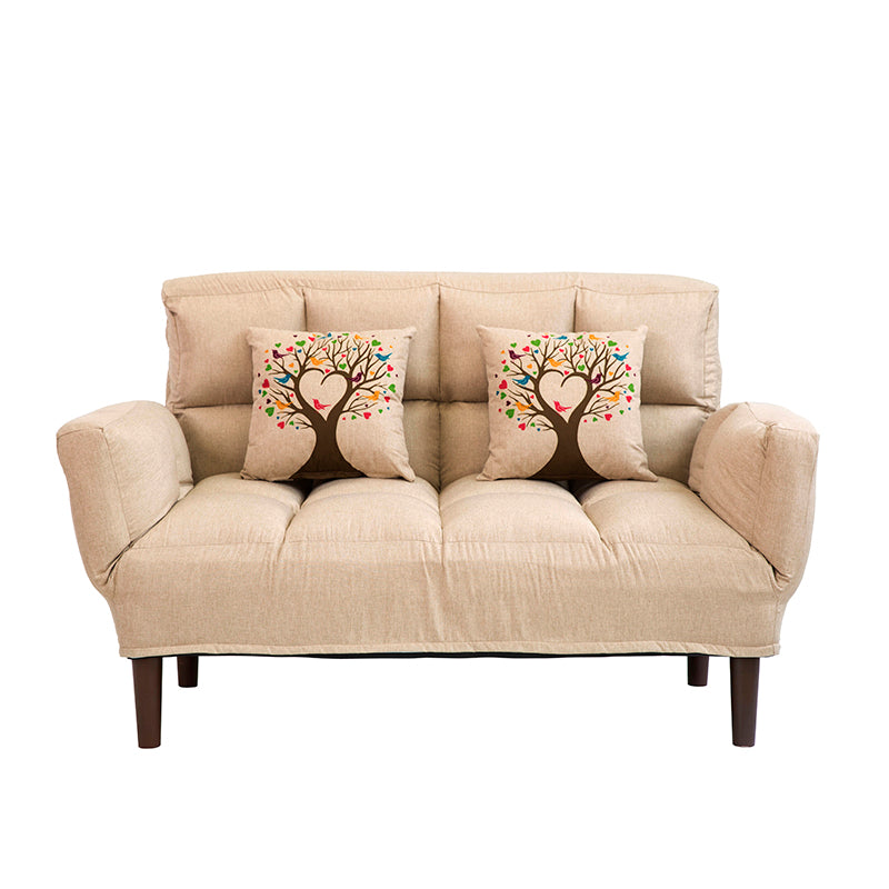 Contemporary Upholstered Chaise Lounge Recessed Arms Chaise Lounge 51"L x 26"W x 32"H Khaki Clearhalo 'Chairs & Seating' 'Chaise Lounge' 'chaise_lounge' 'furn' 'furn_chaise_lounge' 'Furniture' 'Living Room Furniture' 7606810