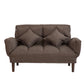Contemporary Upholstered Chaise Lounge Recessed Arms Chaise Lounge 51"L x 26"W x 32"H Coffee Clearhalo 'Chairs & Seating' 'Chaise Lounge' 'chaise_lounge' 'furn' 'furn_chaise_lounge' 'Furniture' 'Living Room Furniture' 7606812