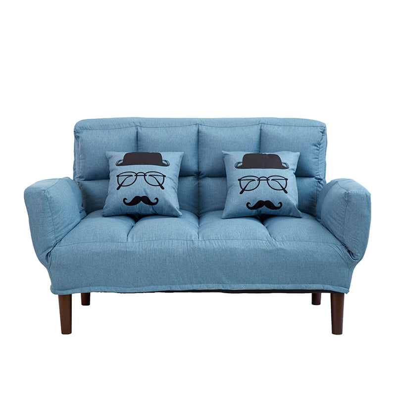 Contemporary Upholstered Chaise Lounge Recessed Arms Chaise Lounge 51"L x 26"W x 32"H Lake Blue Clearhalo 'Chairs & Seating' 'Chaise Lounge' 'chaise_lounge' 'furn' 'furn_chaise_lounge' 'Furniture' 'Living Room Furniture' 7606814