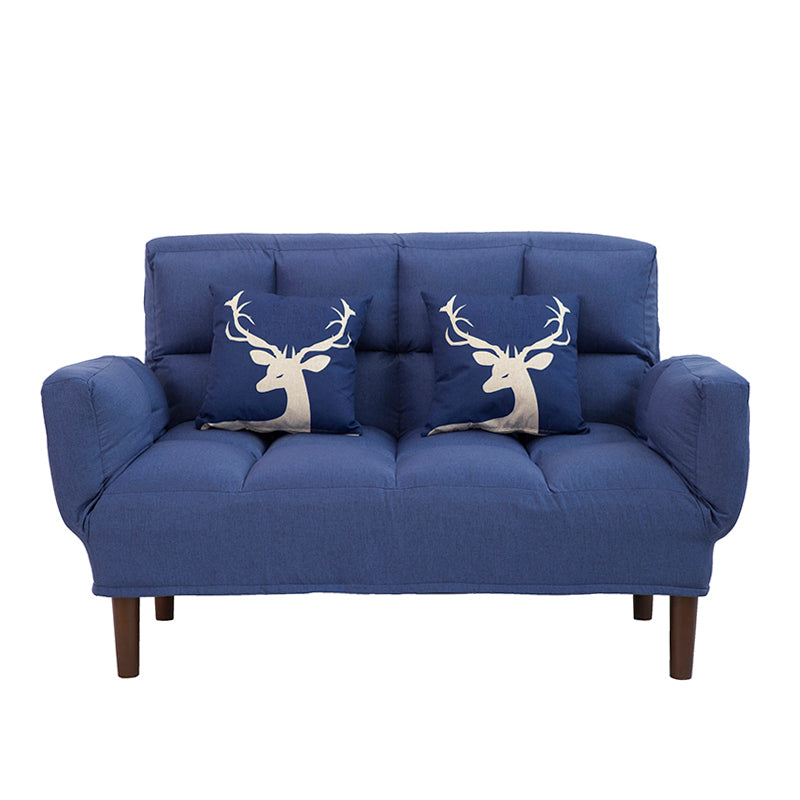 Contemporary Upholstered Chaise Lounge Recessed Arms Chaise Lounge 51"L x 26"W x 32"H Navy Blue Clearhalo 'Chairs & Seating' 'Chaise Lounge' 'chaise_lounge' 'furn' 'furn_chaise_lounge' 'Furniture' 'Living Room Furniture' 7606816