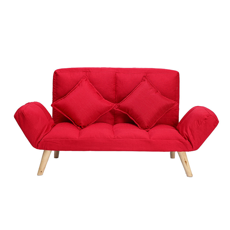 Contemporary Upholstered Chaise Lounge Recessed Arms Chaise Lounge 50"L x 26"W x 31"H Red Clearhalo 'Chairs & Seating' 'Chaise Lounge' 'chaise_lounge' 'furn' 'furn_chaise_lounge' 'Furniture' 'Living Room Furniture' 7606818