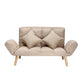 Contemporary Upholstered Chaise Lounge Recessed Arms Chaise Lounge 50"L x 26"W x 31"H Khaki Clearhalo 'Chairs & Seating' 'Chaise Lounge' 'chaise_lounge' 'furn' 'furn_chaise_lounge' 'Furniture' 'Living Room Furniture' 7606820