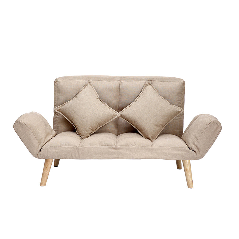 Contemporary Upholstered Chaise Lounge Recessed Arms Chaise Lounge 50"L x 26"W x 31"H Khaki Clearhalo 'Chairs & Seating' 'Chaise Lounge' 'chaise_lounge' 'furn' 'furn_chaise_lounge' 'Furniture' 'Living Room Furniture' 7606820