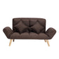 Contemporary Upholstered Chaise Lounge Recessed Arms Chaise Lounge 50"L x 26"W x 31"H Coffee Clearhalo 'Chairs & Seating' 'Chaise Lounge' 'chaise_lounge' 'furn' 'furn_chaise_lounge' 'Furniture' 'Living Room Furniture' 7606821