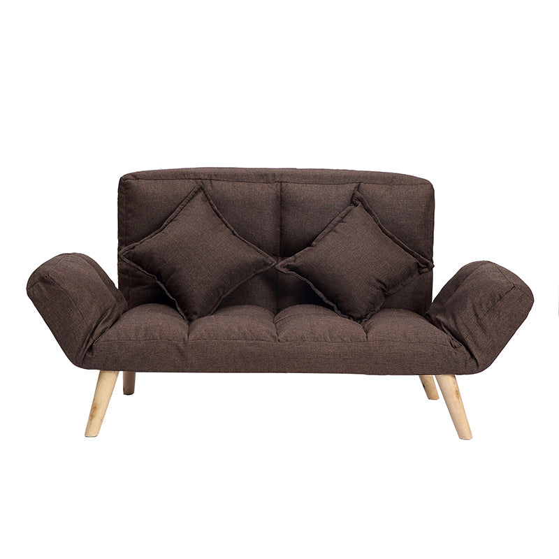 Contemporary Upholstered Chaise Lounge Recessed Arms Chaise Lounge 50"L x 26"W x 31"H Coffee Clearhalo 'Chairs & Seating' 'Chaise Lounge' 'chaise_lounge' 'furn' 'furn_chaise_lounge' 'Furniture' 'Living Room Furniture' 7606821