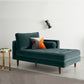 Contemporary Upholstered Chaise Lounge Square Arms Chaise in Green/Blue Blue Left-Arm Chaise Clearhalo 'Chairs & Seating' 'Chaise Lounge' 'chaise_lounge' 'furn' 'furn_chaise_lounge' 'Furniture' 'Living Room Furniture' 7606827