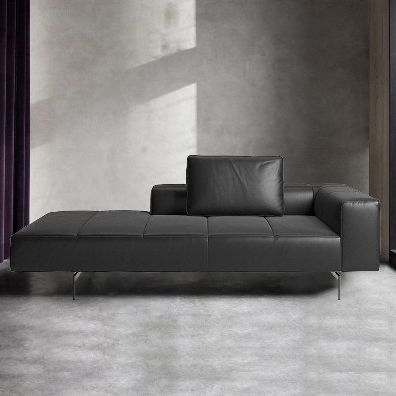 Glam Upholstered Leather Chaise Lounge Couch Metal Chaise Lounge Chair Clearhalo 'Chairs & Seating' 'Chaise Lounge' 'chaise_lounge' 'furn' 'furn_chaise_lounge' 'Furniture' 'Living Room Furniture' 7606841