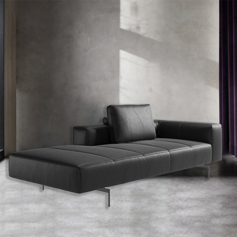 Glam Upholstered Leather Chaise Lounge Couch Metal Chaise Lounge Chair Clearhalo 'Chairs & Seating' 'Chaise Lounge' 'chaise_lounge' 'furn' 'furn_chaise_lounge' 'Furniture' 'Living Room Furniture' 7606843