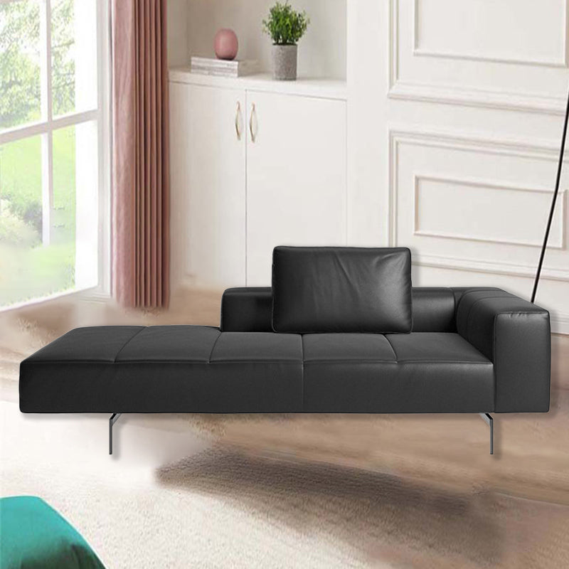 Glam Upholstered Leather Chaise Lounge Couch Metal Chaise Lounge Chair Clearhalo 'Chairs & Seating' 'Chaise Lounge' 'chaise_lounge' 'furn' 'furn_chaise_lounge' 'Furniture' 'Living Room Furniture' 7606844