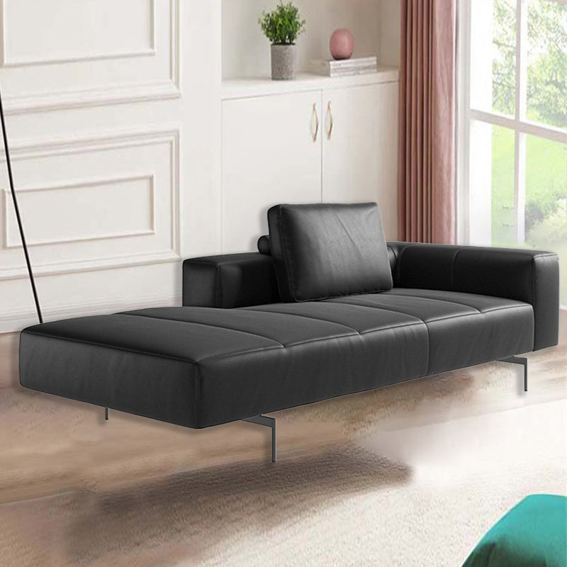 Glam Upholstered Leather Chaise Lounge Couch Metal Chaise Lounge Chair Clearhalo 'Chairs & Seating' 'Chaise Lounge' 'chaise_lounge' 'furn' 'furn_chaise_lounge' 'Furniture' 'Living Room Furniture' 7606845
