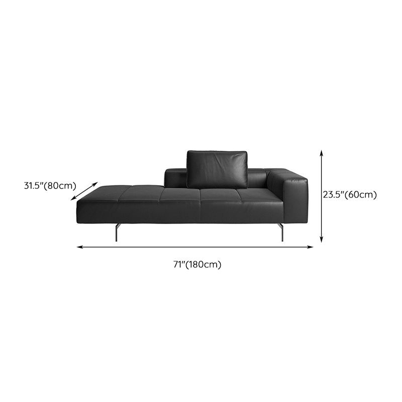 Glam Upholstered Leather Chaise Lounge Couch Metal Chaise Lounge Chair Clearhalo 'Chairs & Seating' 'Chaise Lounge' 'chaise_lounge' 'furn' 'furn_chaise_lounge' 'Furniture' 'Living Room Furniture' 7606850