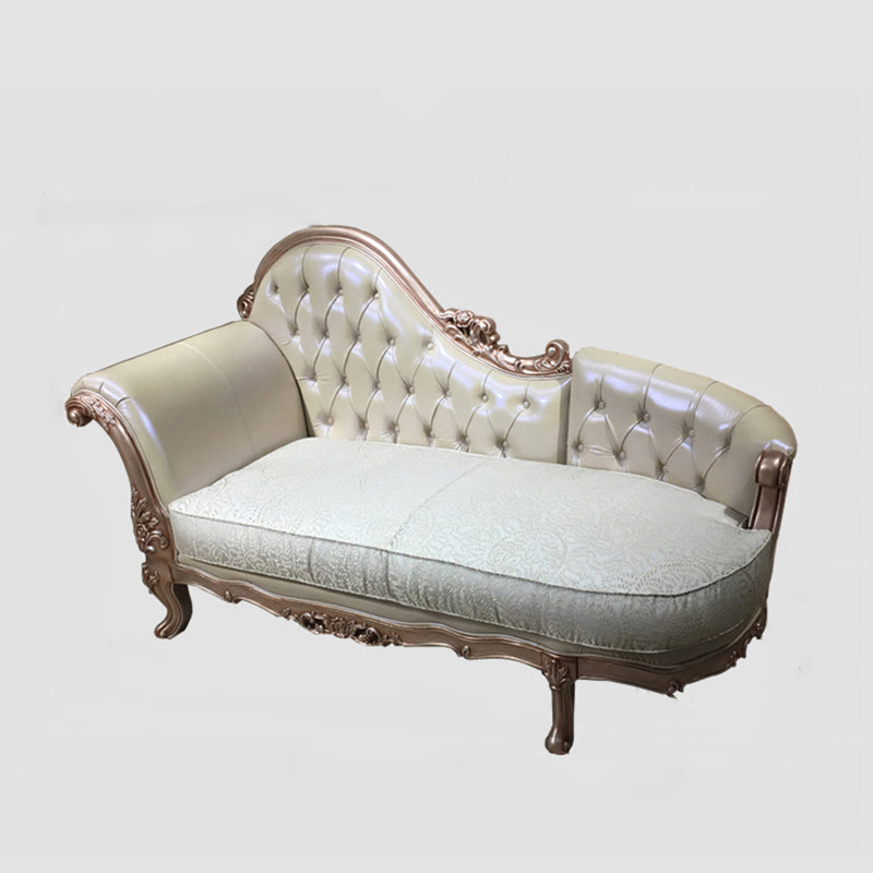 Glam Upholstered Chaise Lounge Couch Wood Chaise Lounge Chair Genuine Leather Clearhalo 'Chairs & Seating' 'Chaise Lounge' 'chaise_lounge' 'furn' 'furn_chaise_lounge' 'Furniture' 'Living Room Furniture' 7606854