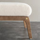 Divano chaise longue scandinavo imbottito. Poltrona chaise longue a due braccioli in beige