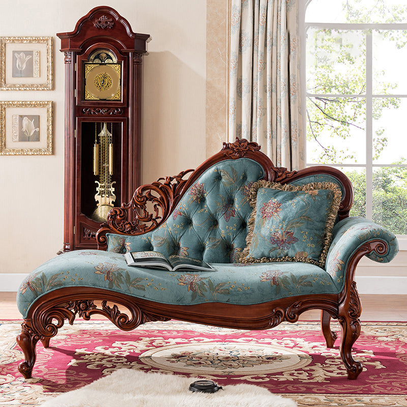 French Country Upholstered Chaise Lounge Couch One Armed Lounge Chair