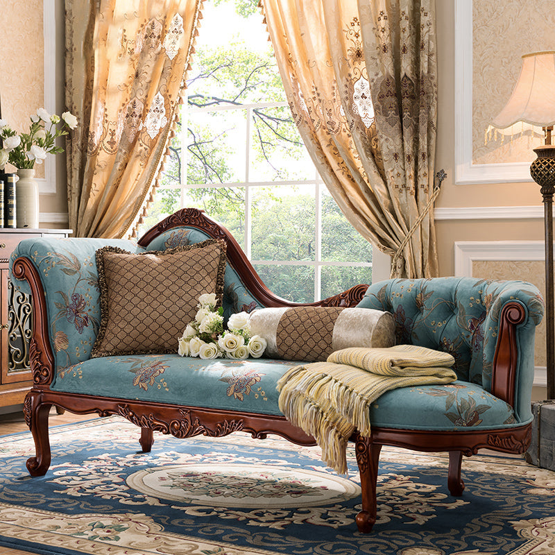 French Country Upholstered Chaise Lounge Couch One Armed Lounge Chair