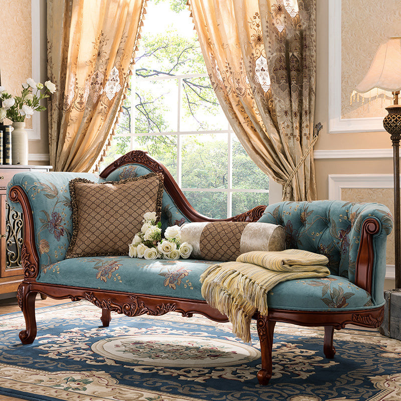 French Country Upholstered Chaise Lounge Couch One Armed Lounge Chair
