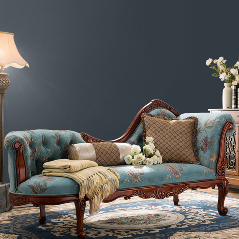 French Country Upholstered Chaise Lounge Couch One Armed Lounge Chair