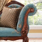 French Country Upholstered Chaise Lounge Couch One Armed Lounge Chair