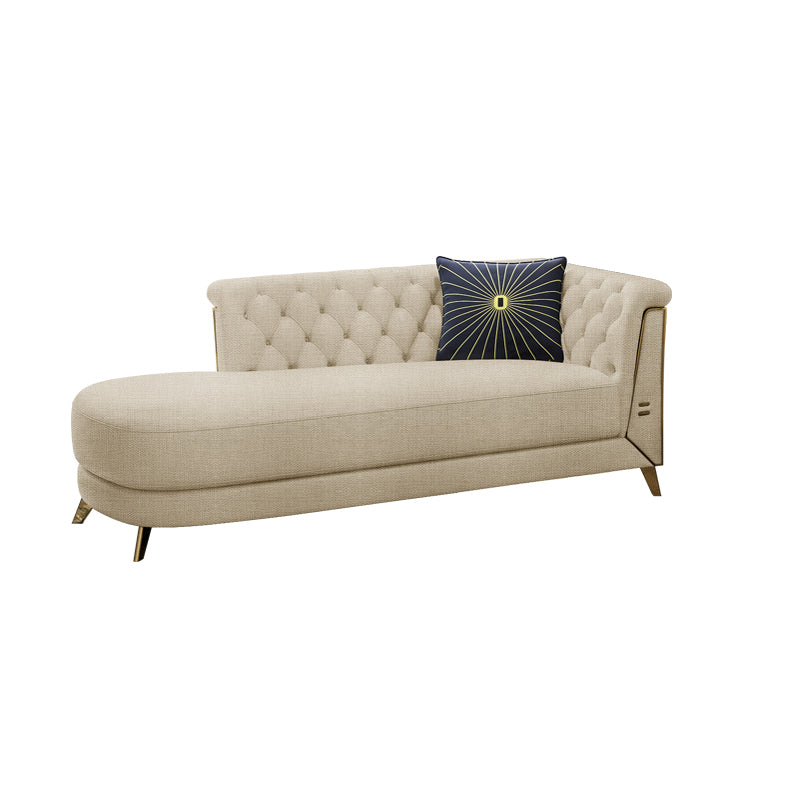 Chaise longue moderna imbottita con braccioli arrotolati