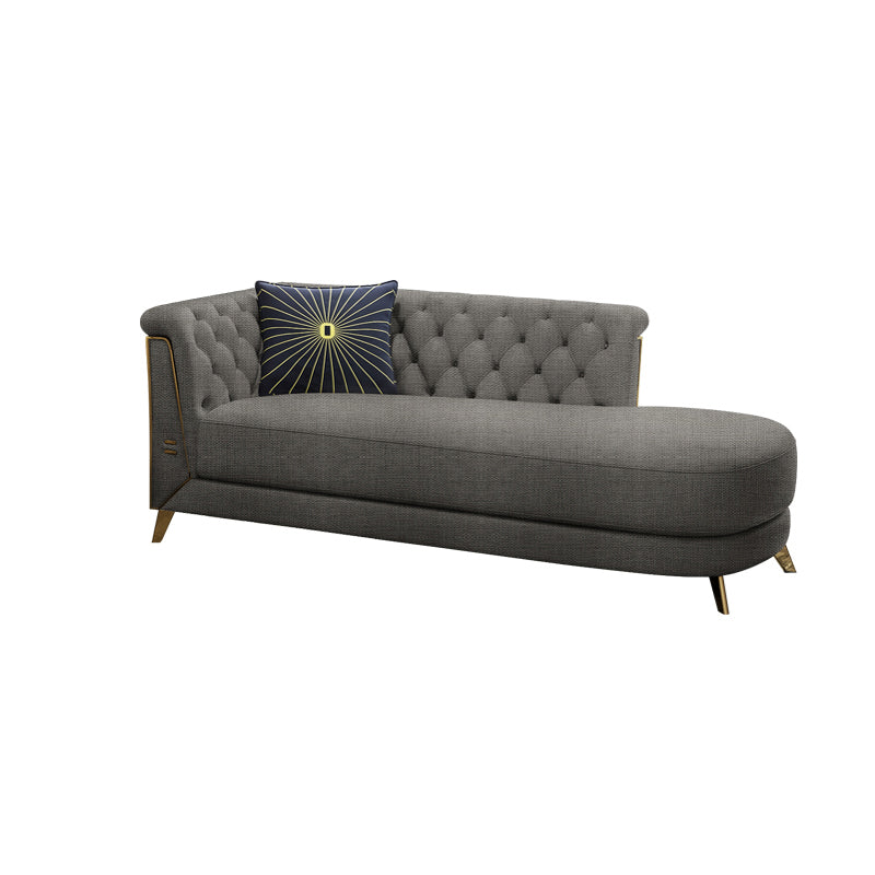 Chaise longue moderna imbottita con braccioli arrotolati