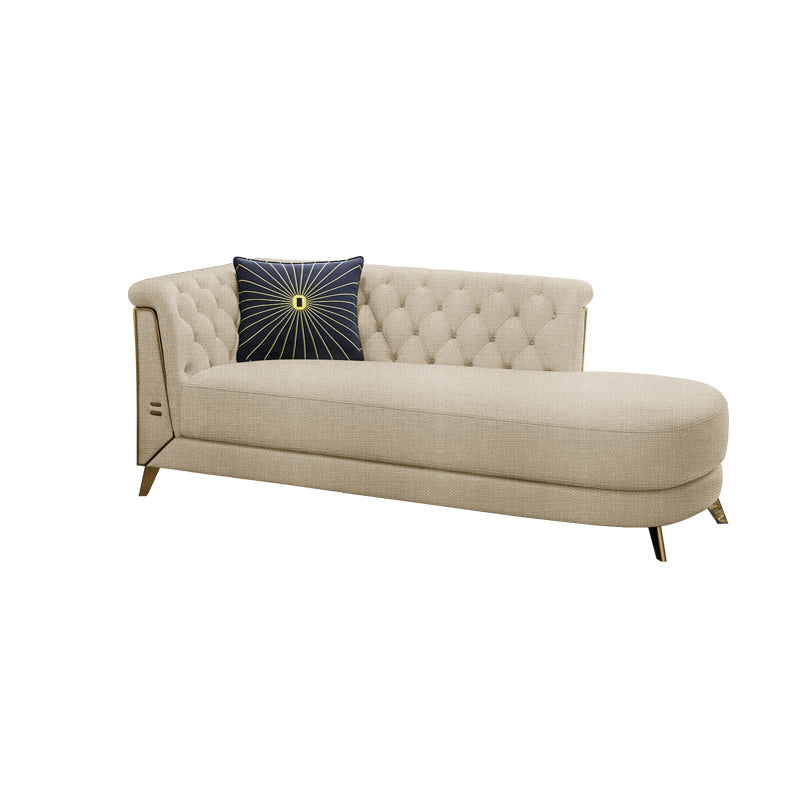 Chaise longue moderna imbottita con braccioli arrotolati