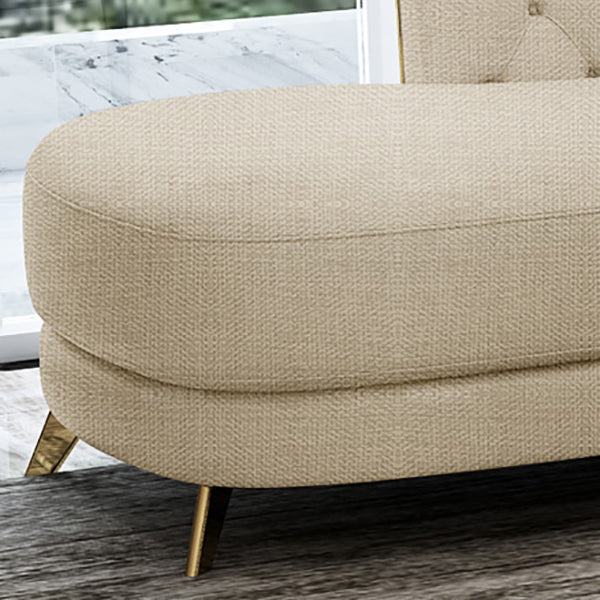 Chaise longue moderna imbottita con braccioli arrotolati