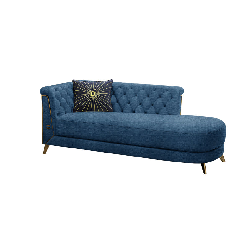 Chaise longue moderna imbottita con braccioli arrotolati