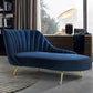 Glam Upholstered Velvet Chaise Lounge Couch Metal Chaise Lounge Chair Blue Clearhalo 'Chairs & Seating' 'Chaise Lounge' 'chaise_lounge' 'furn' 'furn_chaise_lounge' 'Furniture' 'Living Room Furniture' 7606945