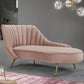 Glam Upholstered Velvet Chaise Lounge Couch Metal Chaise Lounge Chair Pinkish Red Clearhalo 'Chairs & Seating' 'Chaise Lounge' 'chaise_lounge' 'furn' 'furn_chaise_lounge' 'Furniture' 'Living Room Furniture' 7606949
