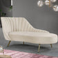 Glam Upholstered Velvet Chaise Lounge Couch Metal Chaise Lounge Chair Off-White Clearhalo 'Chairs & Seating' 'Chaise Lounge' 'chaise_lounge' 'furn' 'furn_chaise_lounge' 'Furniture' 'Living Room Furniture' 7606953