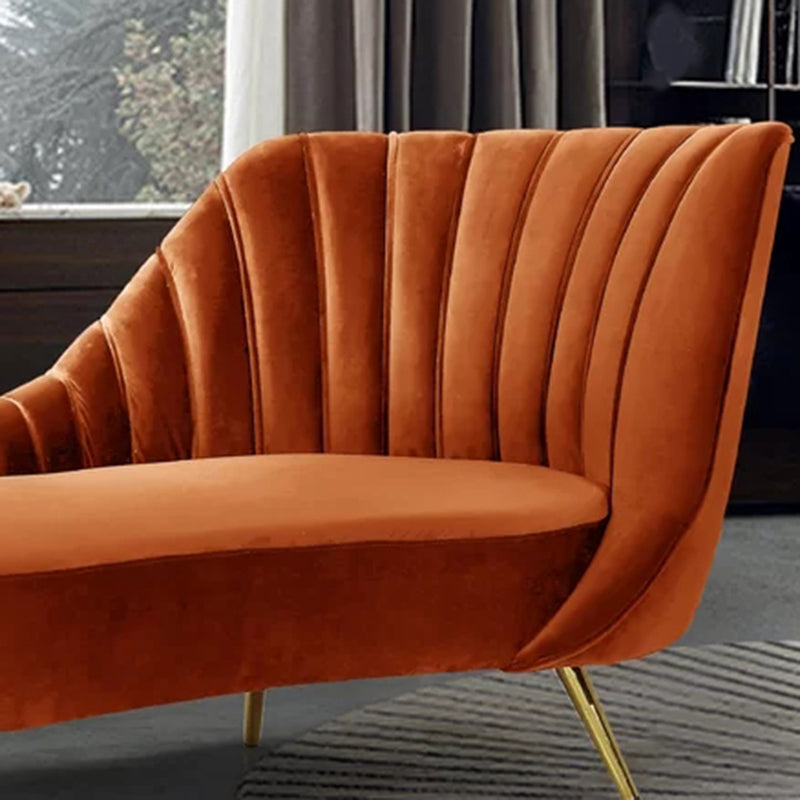 Glam Upholstered Velvet Chaise Lounge Couch Metal Chaise Lounge Chair Clearhalo 'Chairs & Seating' 'Chaise Lounge' 'chaise_lounge' 'furn' 'furn_chaise_lounge' 'Furniture' 'Living Room Furniture' 7606956