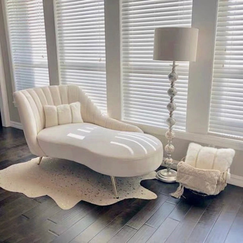 Glam Upholstered Velvet Chaise Lounge Couch Metal Chaise Lounge Chair Clearhalo 'Chairs & Seating' 'Chaise Lounge' 'chaise_lounge' 'furn' 'furn_chaise_lounge' 'Furniture' 'Living Room Furniture' 7606957