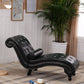 Scandinavian Upholstered Chaise Lounge Couch Armless Chaise Lounge Chair Black Faux Leather Clearhalo 'Chairs & Seating' 'Chaise Lounge' 'chaise_lounge' 'furn' 'furn_chaise_lounge' 'Furniture' 'Living Room Furniture' 7606960