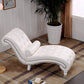 Scandinavian Upholstered Chaise Lounge Couch Armless Chaise Lounge Chair White Faux Leather Clearhalo 'Chairs & Seating' 'Chaise Lounge' 'chaise_lounge' 'furn' 'furn_chaise_lounge' 'Furniture' 'Living Room Furniture' 7606962