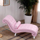 Scandinavian Upholstered Chaise Lounge Couch Armless Chaise Lounge Chair Pink Faux Leather Clearhalo 'Chairs & Seating' 'Chaise Lounge' 'chaise_lounge' 'furn' 'furn_chaise_lounge' 'Furniture' 'Living Room Furniture' 7606965
