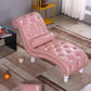 Scandinavian Upholstered Chaise Lounge Couch Armless Chaise Lounge Chair Matte Pink Faux Leather Clearhalo 'Chairs & Seating' 'Chaise Lounge' 'chaise_lounge' 'furn' 'furn_chaise_lounge' 'Furniture' 'Living Room Furniture' 7606986