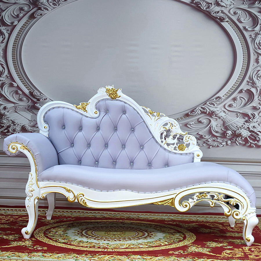 Traditional Upholstered Chaise Lounge Couch with Arms Chaise Lounge Chair Light Purple Clearhalo 'Chairs & Seating' 'Chaise Lounge' 'chaise_lounge' 'furn' 'furn_chaise_lounge' 'Furniture' 'Living Room Furniture' 7607018