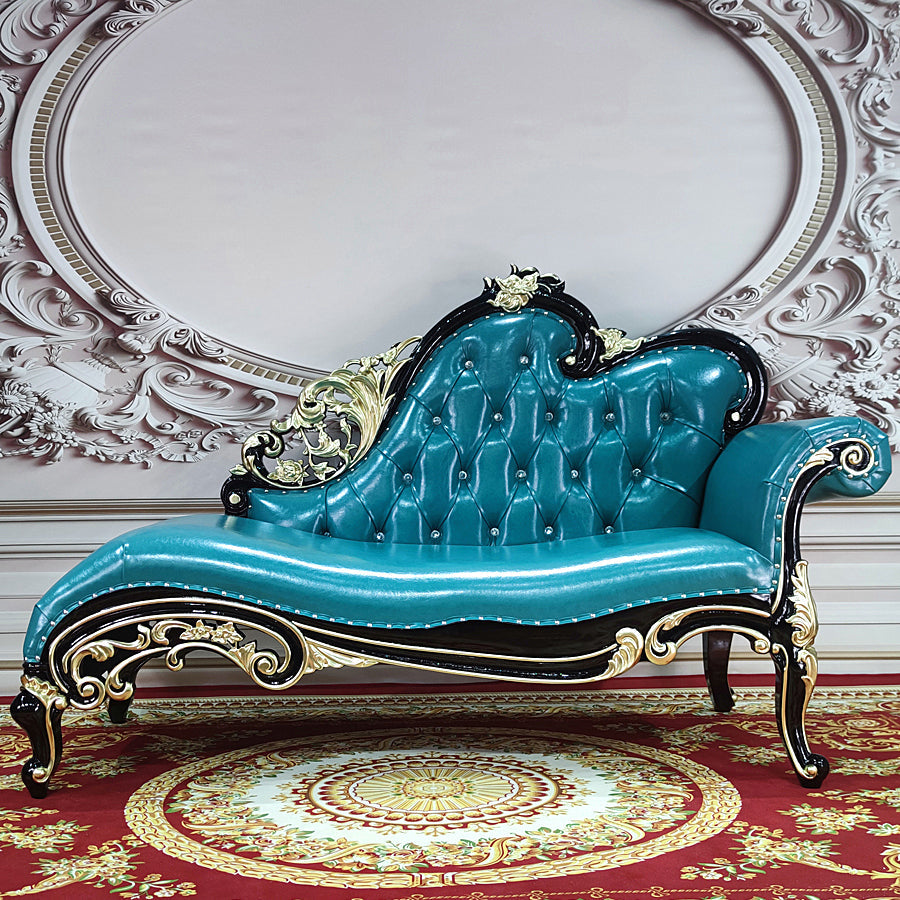 Traditional Upholstered Chaise Lounge Couch with Arms Chaise Lounge Chair Lake Blue Clearhalo 'Chairs & Seating' 'Chaise Lounge' 'chaise_lounge' 'furn' 'furn_chaise_lounge' 'Furniture' 'Living Room Furniture' 7607022