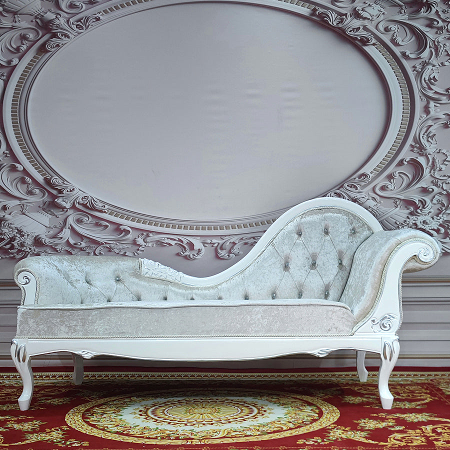 Traditional Upholstered Chaise Lounge Couch with Arms Chaise Lounge Chair Silver Gray Clearhalo 'Chairs & Seating' 'Chaise Lounge' 'chaise_lounge' 'furn' 'furn_chaise_lounge' 'Furniture' 'Living Room Furniture' 7607025