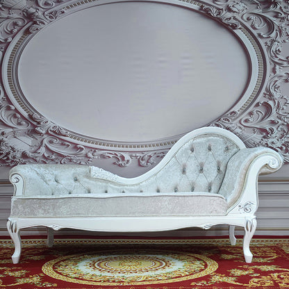 Traditional Upholstered Chaise Lounge Couch with Arms Chaise Lounge Chair Silver Gray Clearhalo 'Chairs & Seating' 'Chaise Lounge' 'chaise_lounge' 'furn' 'furn_chaise_lounge' 'Furniture' 'Living Room Furniture' 7607025