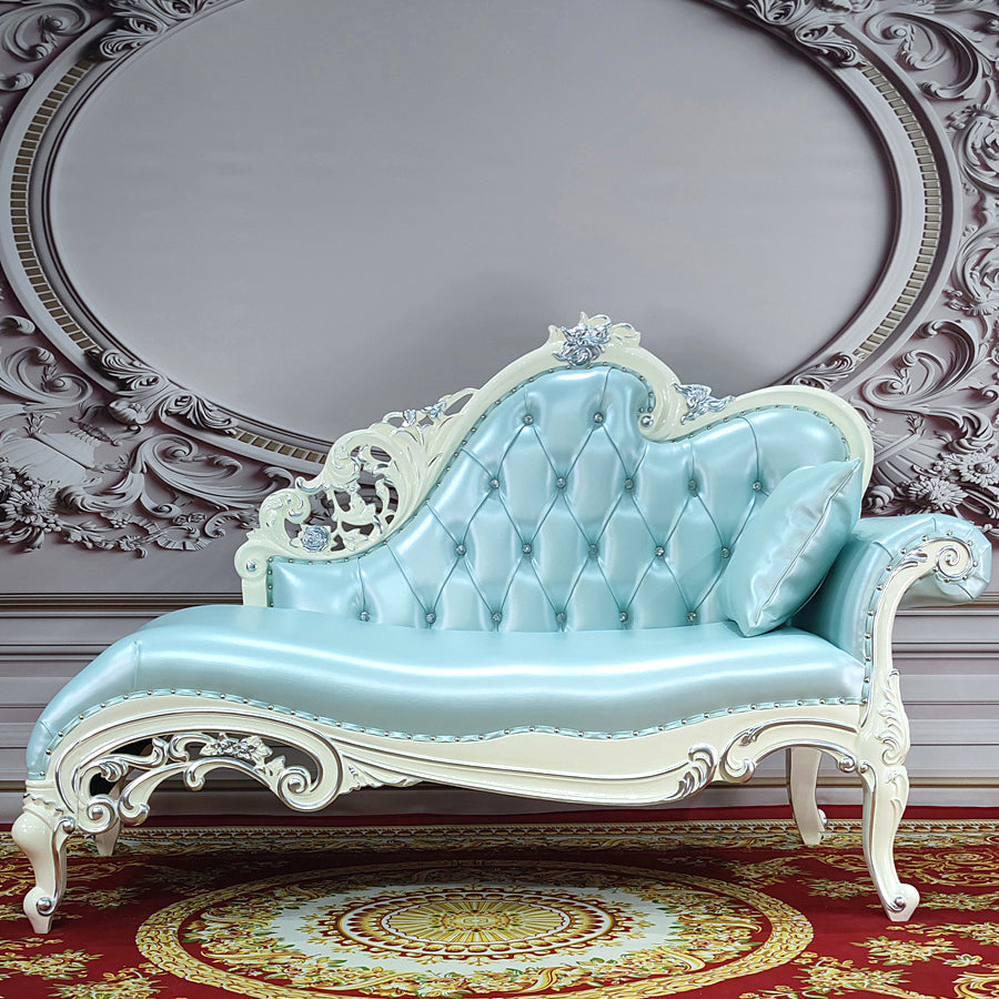 Traditional Upholstered Chaise Lounge Couch with Arms Chaise Lounge Chair White-Blue Clearhalo 'Chairs & Seating' 'Chaise Lounge' 'chaise_lounge' 'furn' 'furn_chaise_lounge' 'Furniture' 'Living Room Furniture' 7607027